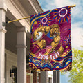 Personalized Brisbane Lions AFL Mascot Garden Flag Aboriginal Dot Art - Dreamtime Football Mascot