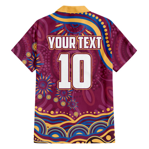 Personalized Brisbane Lions AFL Mascot Hawaiian Shirt Aboriginal Dot Art - Dreamtime Football Mascot