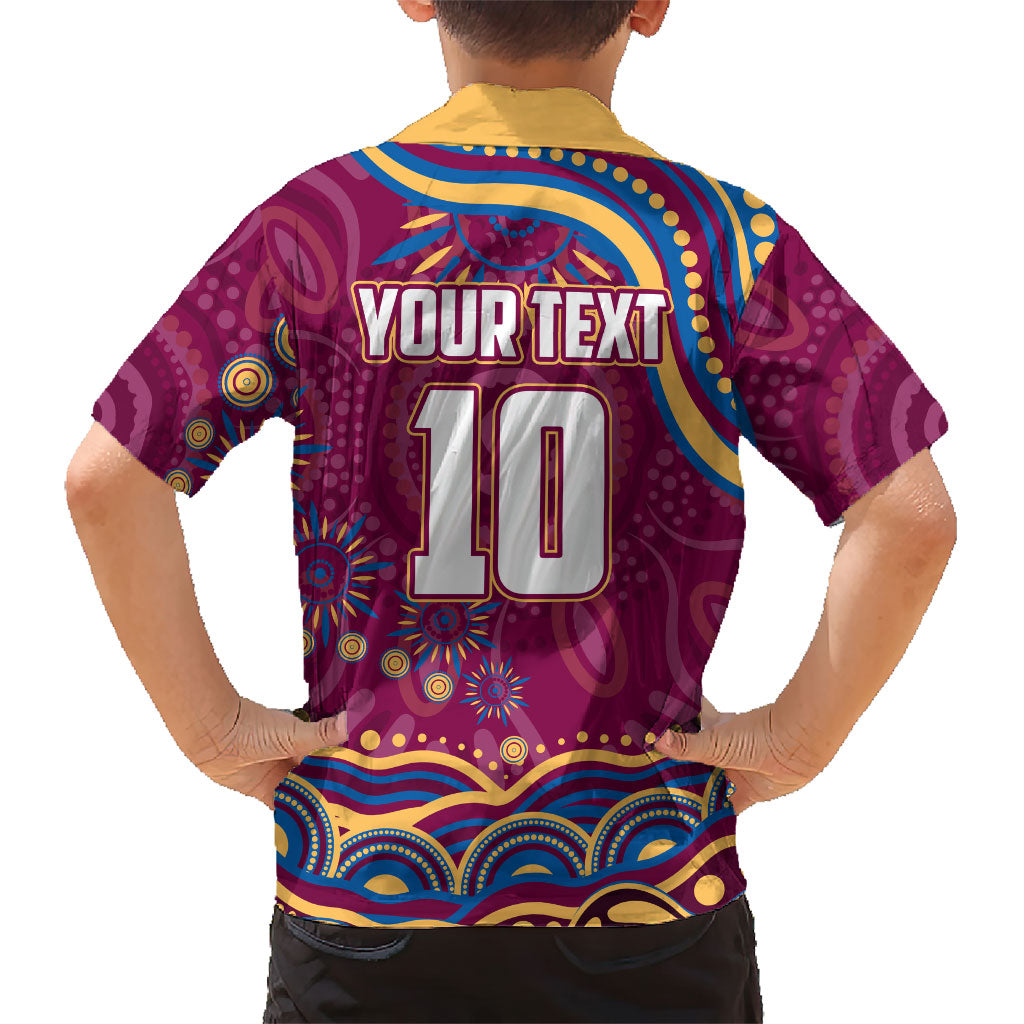 Personalized Brisbane Lions AFL Mascot Hawaiian Shirt Aboriginal Dot Art - Dreamtime Football Mascot