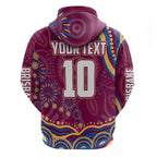 Personalized Brisbane Lions AFL Mascot Hoodie Aboriginal Dot Art - Dreamtime Football Mascot