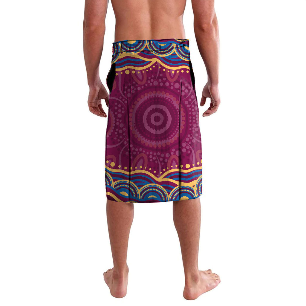 Personalized Brisbane Lions AFL Mascot Lavalava Aboriginal Dot Art - Dreamtime Football Mascot