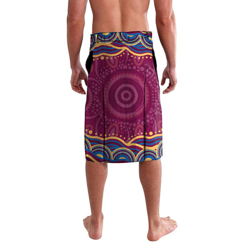 Personalized Brisbane Lions AFL Mascot Lavalava Aboriginal Dot Art - Dreamtime Football Mascot