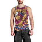 Personalized Brisbane Lions AFL Mascot Men Tank Top Aboriginal Dot Art - Dreamtime Football Mascot