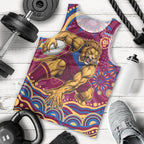 Personalized Brisbane Lions AFL Mascot Men Tank Top Aboriginal Dot Art - Dreamtime Football Mascot