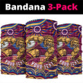 Personalized Brisbane Lions AFL Mascot Neck Gaiter Aboriginal Dot Art - Dreamtime Football Mascot