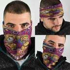 Personalized Brisbane Lions AFL Mascot Neck Gaiter Aboriginal Dot Art - Dreamtime Football Mascot