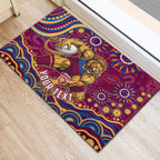 Personalized Brisbane Lions AFL Mascot Rubber Doormat Aboriginal Dot Art - Dreamtime Football Mascot