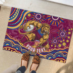 Personalized Brisbane Lions AFL Mascot Rubber Doormat Aboriginal Dot Art - Dreamtime Football Mascot