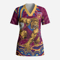 Personalized Brisbane Lions AFL Mascot Scrub Top Aboriginal Dot Art - Dreamtime Football Mascot