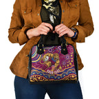 Personalized Brisbane Lions AFL Mascot Shoulder Handbag Aboriginal Dot Art - Dreamtime Football Mascot