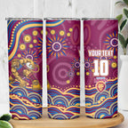 Personalized Brisbane Lions AFL Mascot Skinny Tumbler Aboriginal Dot Art - Dreamtime Football Mascot