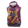 Personalized Brisbane Lions AFL Mascot Sleeveless Hoodie Aboriginal Dot Art - Dreamtime Football Mascot