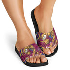 Personalized Brisbane Lions AFL Mascot Slide Sandals Aboriginal Dot Art - Dreamtime Football Mascot