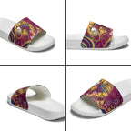 Personalized Brisbane Lions AFL Mascot Slide Sandals Aboriginal Dot Art - Dreamtime Football Mascot