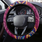 Brisbane Lions AFL Mascot Steering Wheel Cover Aboriginal Dot Art - Dreamtime Football Mascot