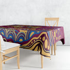 Personalized Brisbane Lions AFL Mascot Tablecloth Aboriginal Dot Art - Dreamtime Football Mascot