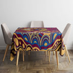 Personalized Brisbane Lions AFL Mascot Tablecloth Aboriginal Dot Art - Dreamtime Football Mascot