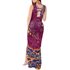 Personalized Brisbane Lions AFL Mascot Tank Maxi Dress Aboriginal Dot Art - Dreamtime Football Mascot