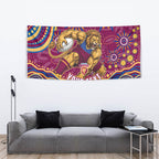 Personalized Brisbane Lions AFL Mascot Tapestry Aboriginal Dot Art - Dreamtime Football Mascot