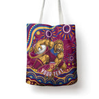 Personalized Brisbane Lions AFL Mascot Tote Bag Aboriginal Dot Art - Dreamtime Football Mascot