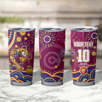 Personalized Brisbane Lions AFL Mascot Tumbler Cup Aboriginal Dot Art - Dreamtime Football Mascot