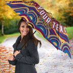 Personalized Brisbane Lions AFL Mascot Umbrella Aboriginal Dot Art - Dreamtime Football Mascot