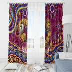 Personalized Brisbane Lions AFL Mascot Window Curtain Aboriginal Dot Art - Dreamtime Football Mascot
