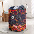 Personalized Adelaide Crows AFL Mascot Laundry Basket Aboriginal Dot Art - Dreamtime Football Mascot