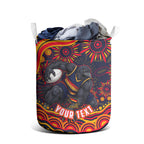 Personalized Adelaide Crows AFL Mascot Laundry Basket Aboriginal Dot Art - Dreamtime Football Mascot