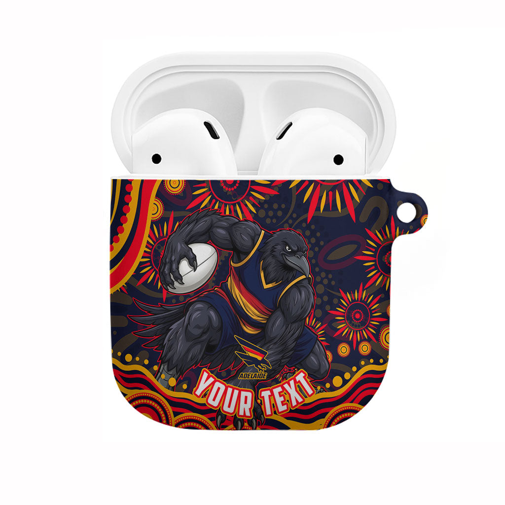 Personalized Adelaide Crows AFL Mascot AirPods Case Aboriginal Dot Art - Dreamtime Football Mascot
