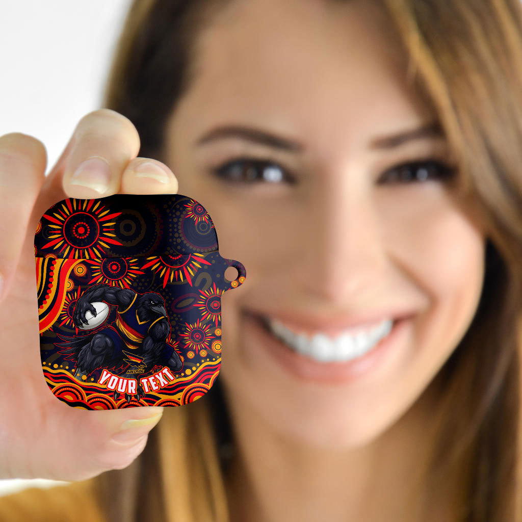 Personalized Adelaide Crows AFL Mascot AirPods Case Aboriginal Dot Art - Dreamtime Football Mascot
