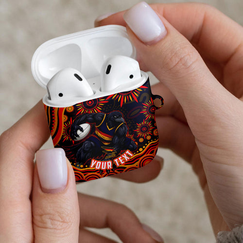 Personalized Adelaide Crows AFL Mascot AirPods Case Aboriginal Dot Art - Dreamtime Football Mascot