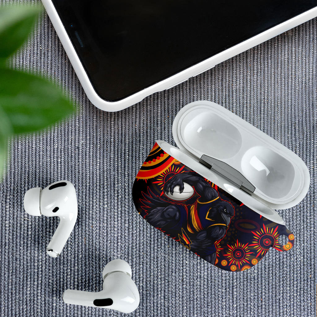 Personalized Adelaide Crows AFL Mascot AirPods Case Aboriginal Dot Art - Dreamtime Football Mascot