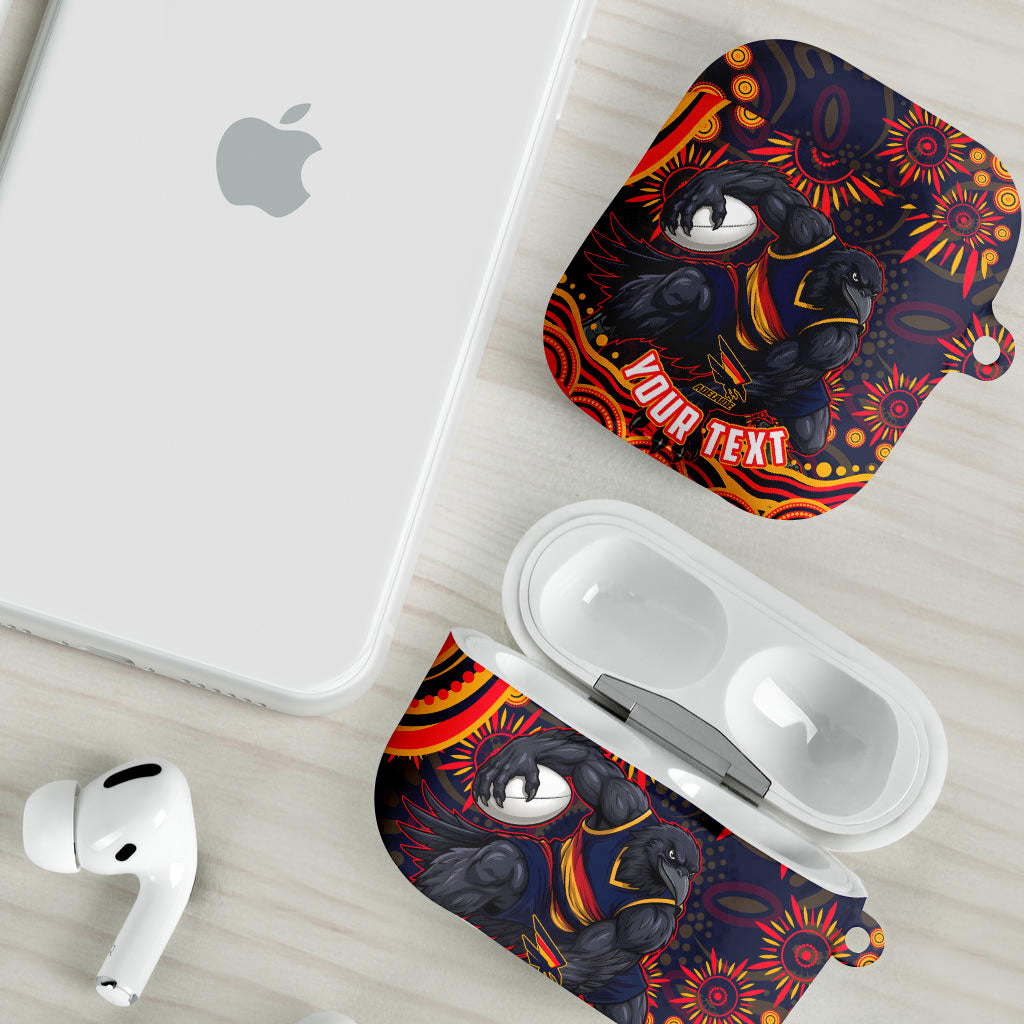 Personalized Adelaide Crows AFL Mascot AirPods Case Aboriginal Dot Art - Dreamtime Football Mascot