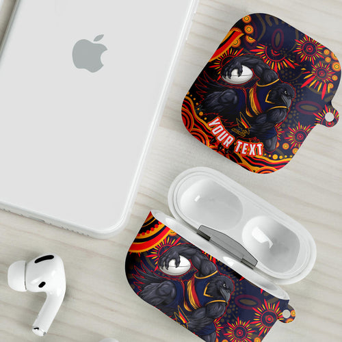 Personalized Adelaide Crows AFL Mascot AirPods Case Aboriginal Dot Art - Dreamtime Football Mascot