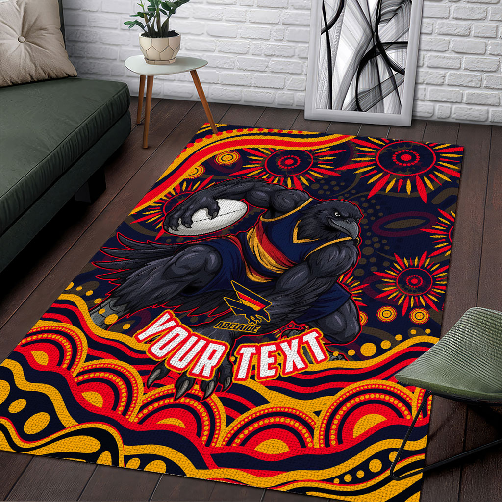 Personalized Adelaide Crows AFL Mascot Area Rug Aboriginal Dot Art - Dreamtime Football Mascot