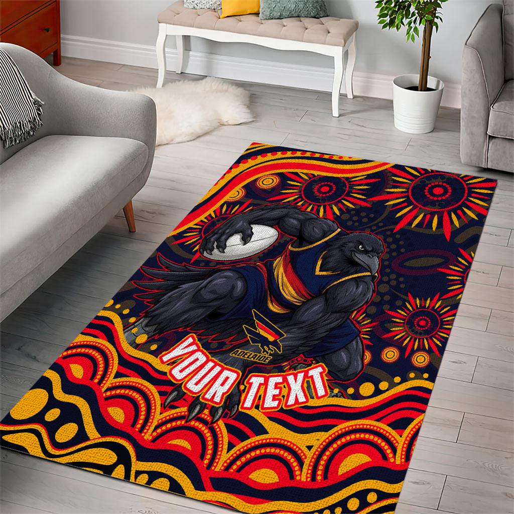 Personalized Adelaide Crows AFL Mascot Area Rug Aboriginal Dot Art - Dreamtime Football Mascot