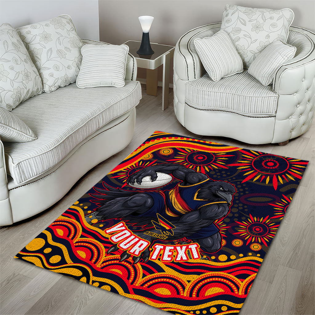 Personalized Adelaide Crows AFL Mascot Area Rug Aboriginal Dot Art - Dreamtime Football Mascot