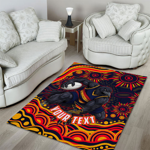 Personalized Adelaide Crows AFL Mascot Area Rug Aboriginal Dot Art - Dreamtime Football Mascot