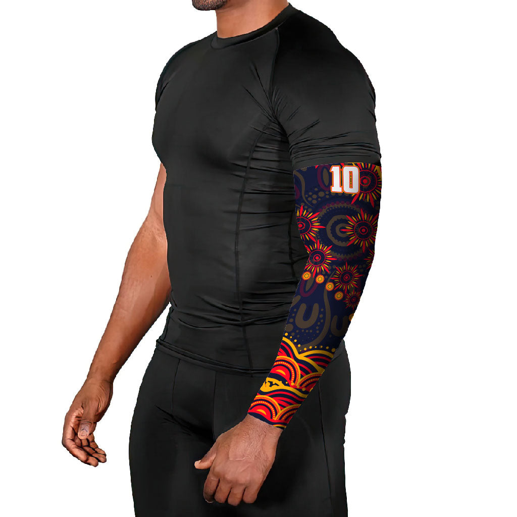 Personalized Adelaide Crows AFL Mascot Arm Sleeves Aboriginal Dot Art - Dreamtime Football Mascot