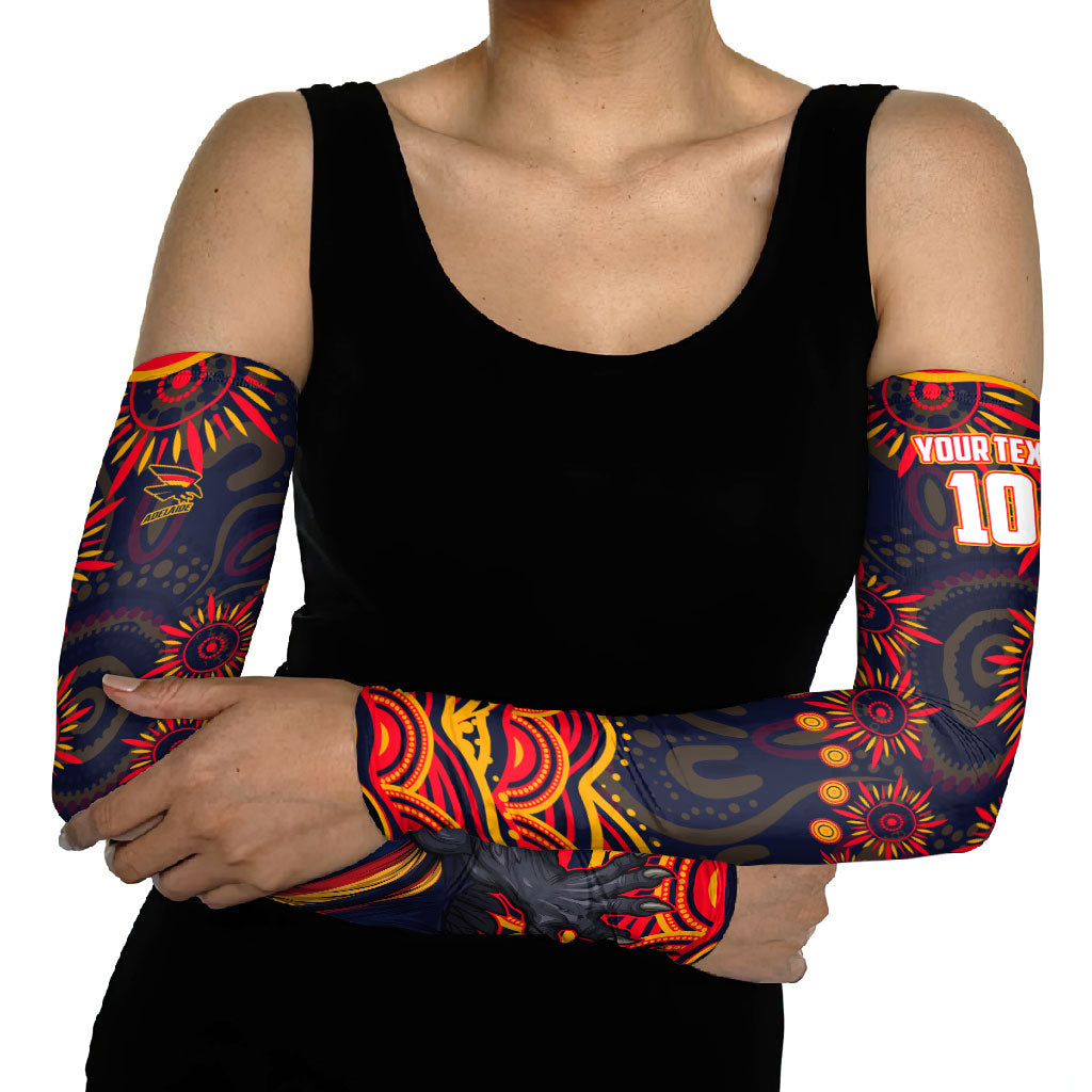 Personalized Adelaide Crows AFL Mascot Arm Sleeves Aboriginal Dot Art - Dreamtime Football Mascot