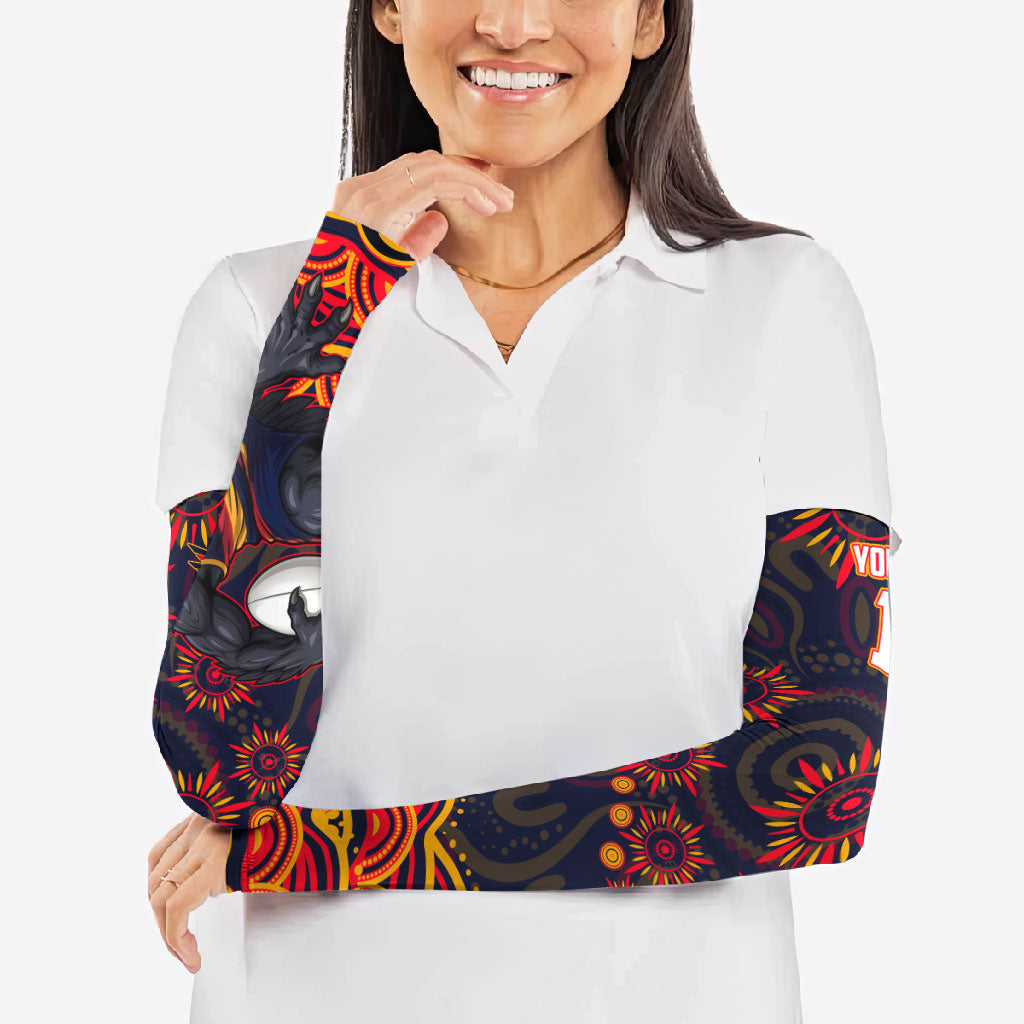 Personalized Adelaide Crows AFL Mascot Arm Sleeves Aboriginal Dot Art - Dreamtime Football Mascot