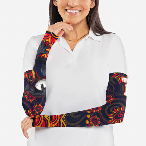 Personalized Adelaide Crows AFL Mascot Arm Sleeves Aboriginal Dot Art - Dreamtime Football Mascot