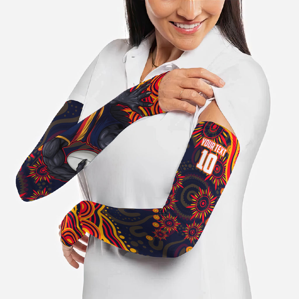 Personalized Adelaide Crows AFL Mascot Arm Sleeves Aboriginal Dot Art - Dreamtime Football Mascot