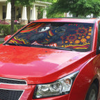 Personalized Adelaide Crows AFL Mascot Auto Sun Shade Aboriginal Dot Art - Dreamtime Football Mascot