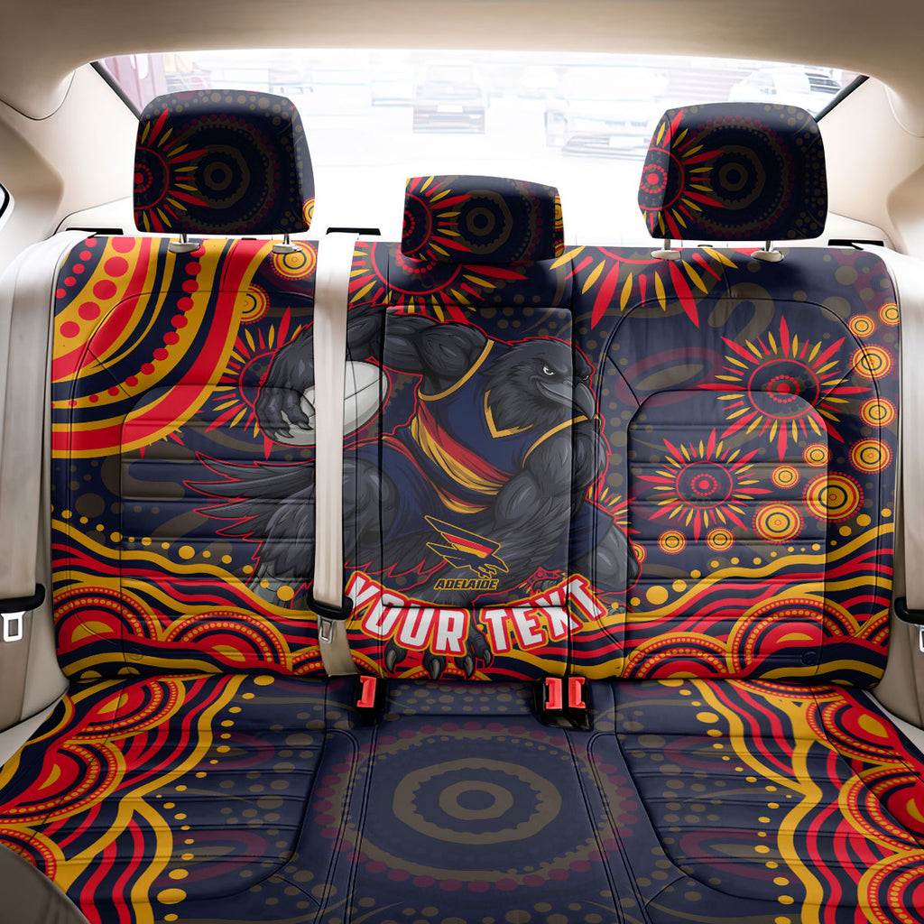 Personalized Adelaide Crows AFL Mascot Back Car Seat Cover Aboriginal Dot Art - Dreamtime Football Mascot