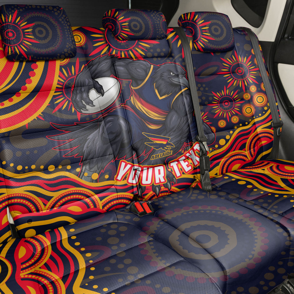 Personalized Adelaide Crows AFL Mascot Back Car Seat Cover Aboriginal Dot Art - Dreamtime Football Mascot