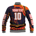 Personalized Adelaide Crows AFL Mascot Baseball Jacket Aboriginal Dot Art - Dreamtime Football Mascot