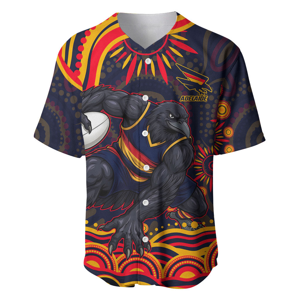 Personalized Adelaide Crows AFL Mascot Baseball Jersey Aboriginal Dot Art - Dreamtime Football Mascot