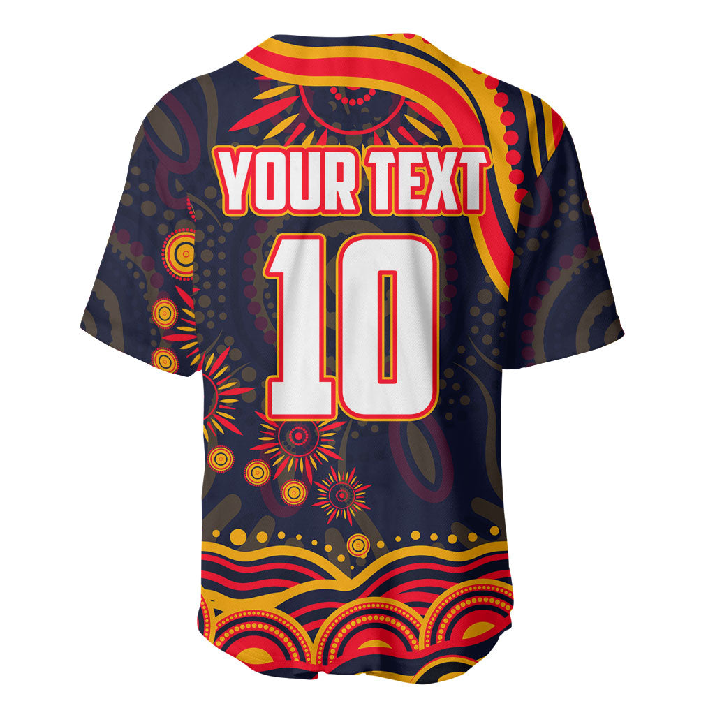Personalized Adelaide Crows AFL Mascot Baseball Jersey Aboriginal Dot Art - Dreamtime Football Mascot